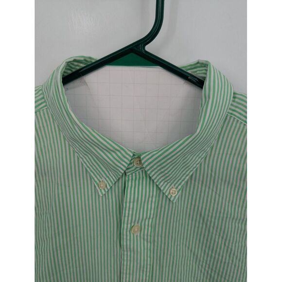 Ralph Lauren Men's Classic Fit Green Striped Long Sleeve Button Down Shirt, 2XLT - Picture 5 of 7